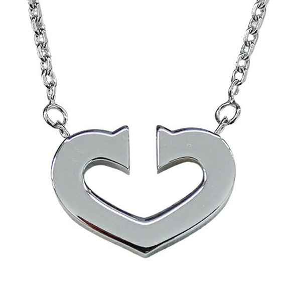 Cartier necklace ladies 750WG white gold C heart polished - Picture 4 of 8